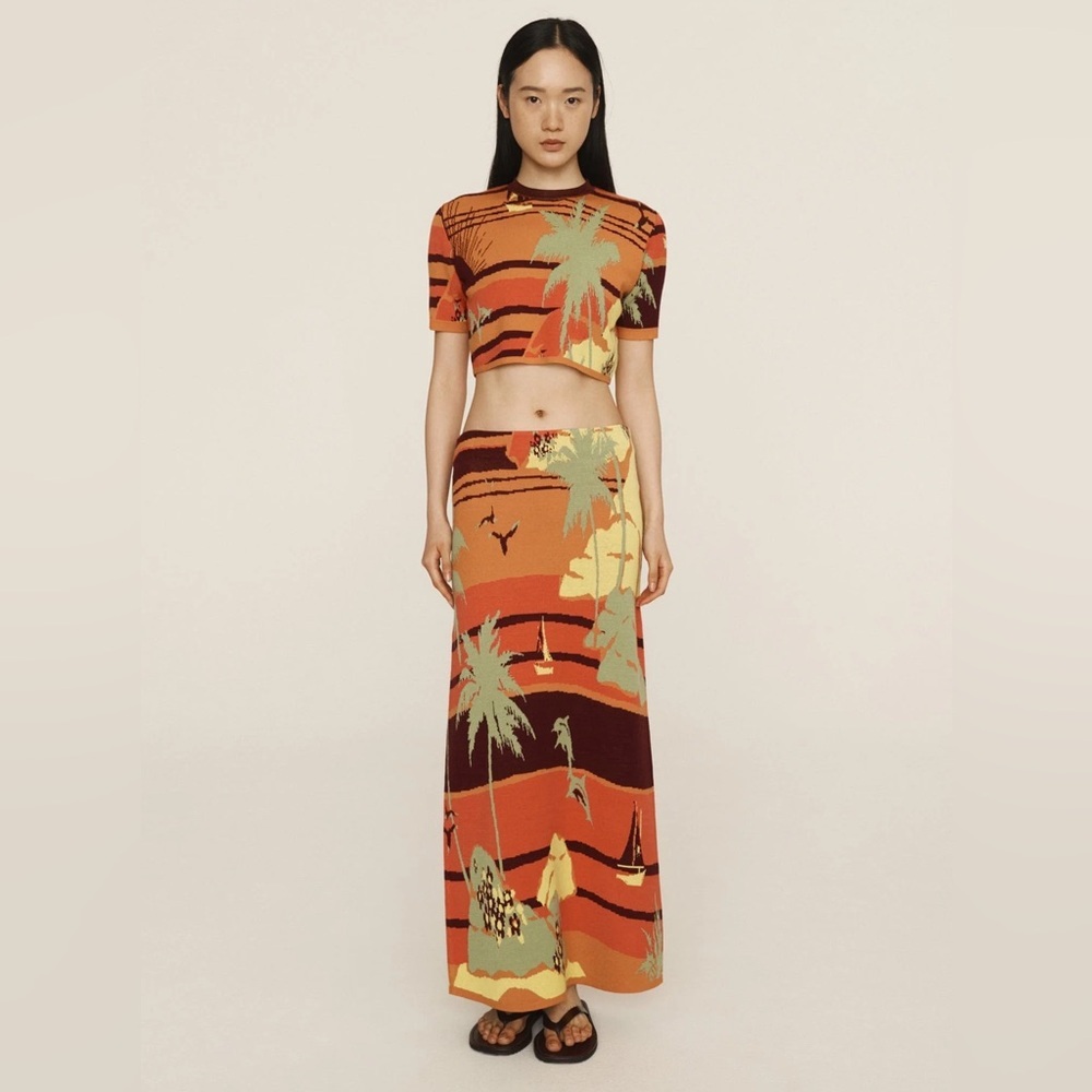 Alémais Palm Island Knit Top & Skirt Matching Set - Picture 2 of 5